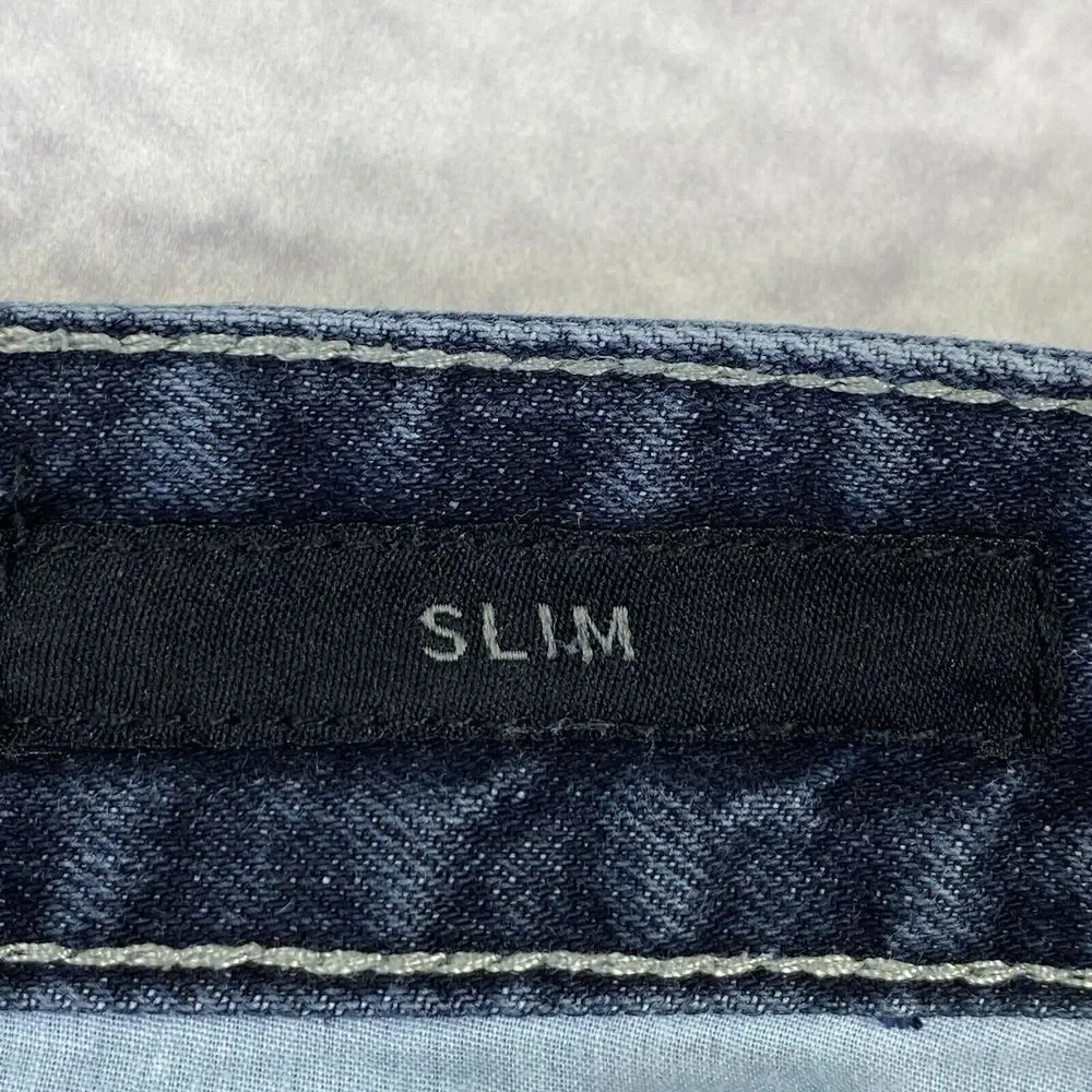 CJ Black Mens Premium Slim Jeans Size 32X32 Blue‎ Straight Leg Fade Grunge
